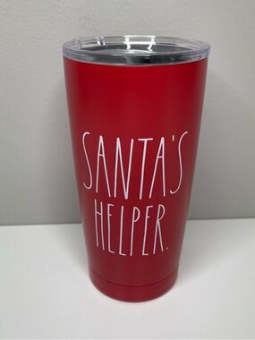 Rae Dunn Christmas "SANTA'S HELPER" Stainless Steel Tumbler (Red) 17 oz.